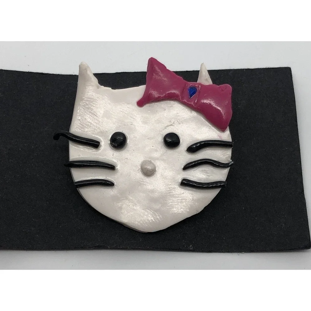 Unique Hand Made Clay Hello Kitty‎ Sanrio Pin Lapel Brooch 1.5